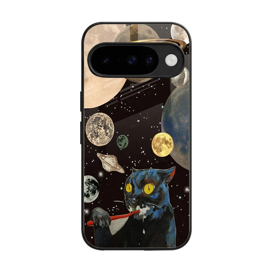 Galactic Purr back phone cover | glass case for google pixel 10