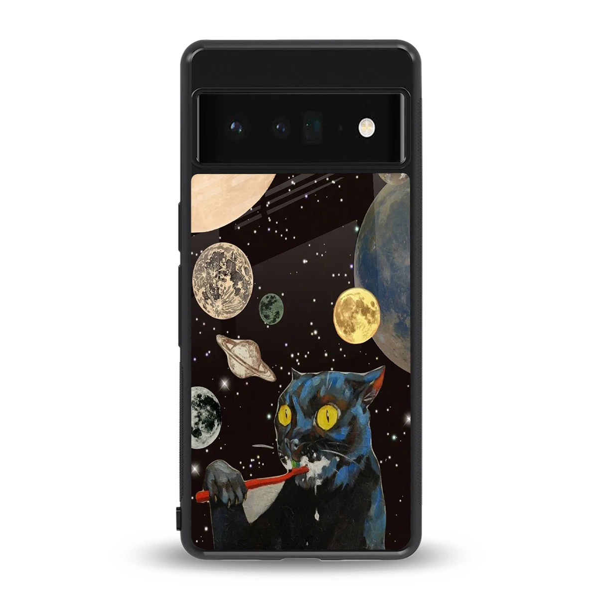 Galactic Purr back phone cover | glass case for google pixel 6 pro