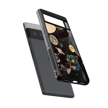 Galactic Purr sleek google pixel 6 pro cover with tempered glass back and TPU edges