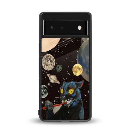 Galactic Purr back phone cover | glass case for google pixel 6a
