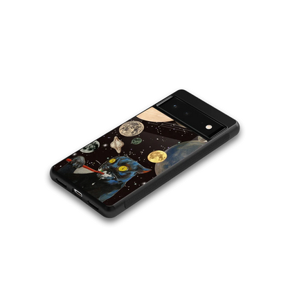 Galactic Purr google pixel 6a mobile cover | shockproof glass phone case
