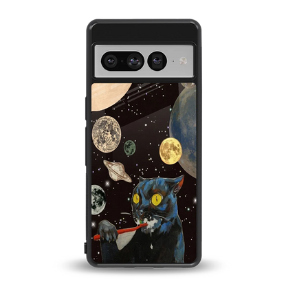 Galactic Purr back phone cover | glass case for google pixel 7 pro