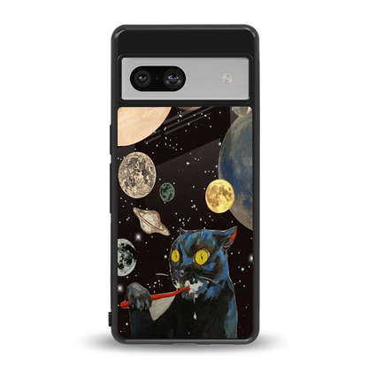 Galactic Purr back phone cover | glass case for google pixel 7a