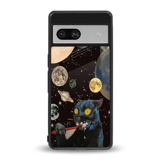 Galactic Purr back phone cover | glass case for google pixel 7