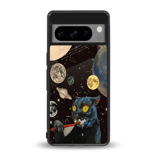 Galactic Purr back phone cover | glass case for google pixel 8 pro