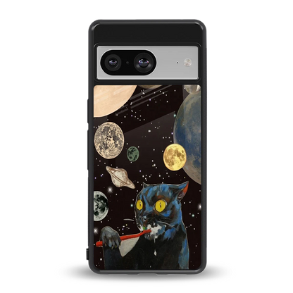 Galactic Purr back phone cover | glass case for google pixel 8
