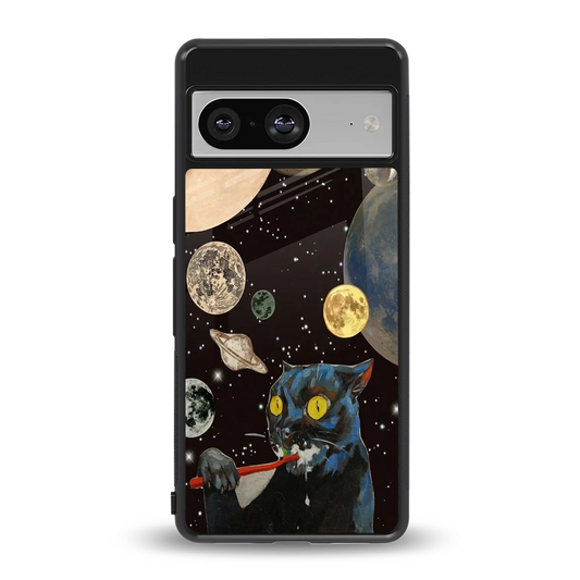 Galactic Purr back phone cover | glass case for google pixel 8