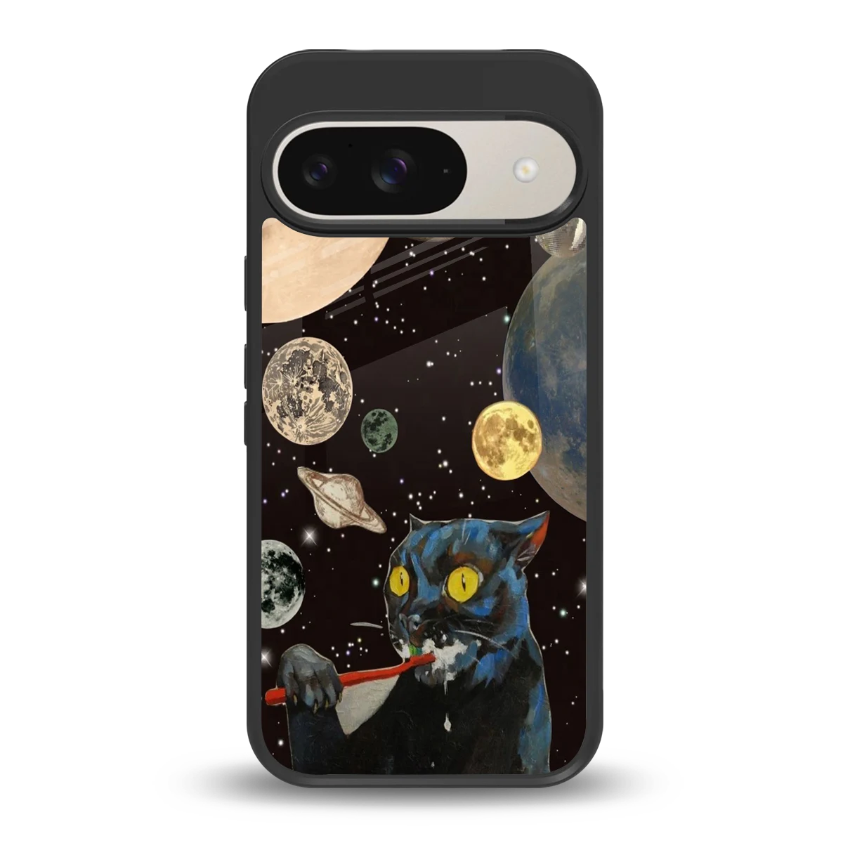 Galactic Purr back phone cover | glass case for google pixel 9