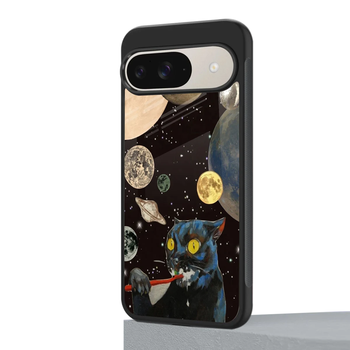 Galactic Purr google pixel 9 mobile cover | shockproof glass phone case