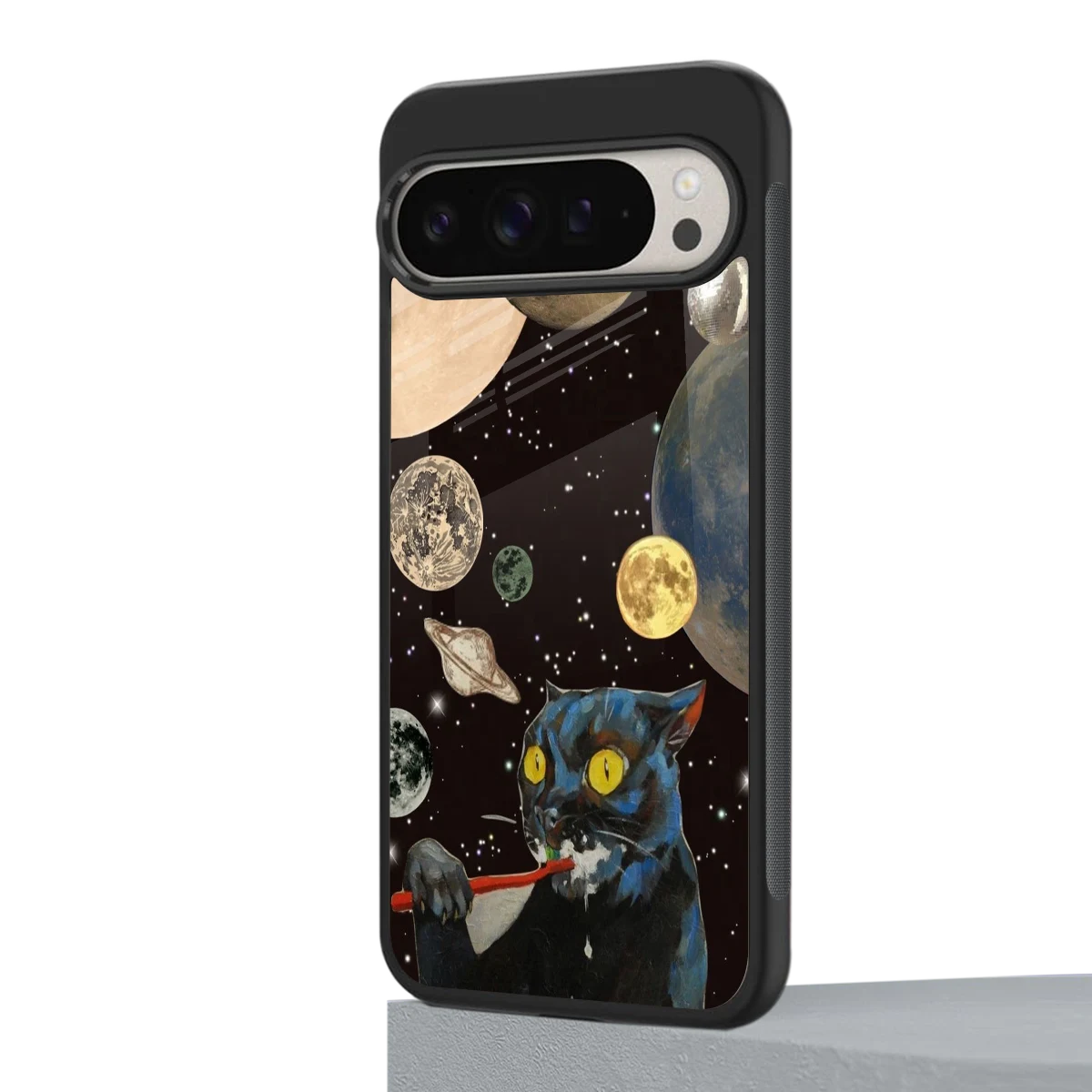 Galactic Purr google pixel 9 pro mobile cover | shockproof glass phone case