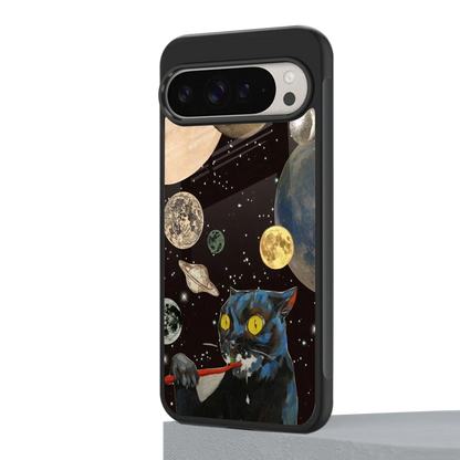 Galactic Purr google pixel 9 pro mobile cover | shockproof glass phone case