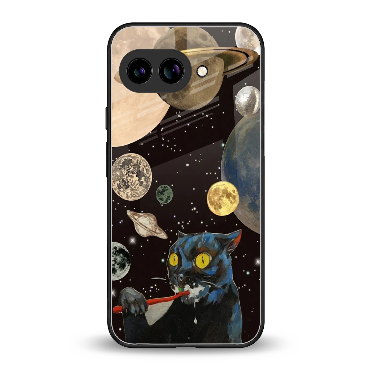 Galactic Purr back phone cover | glass case for google pixel 10a