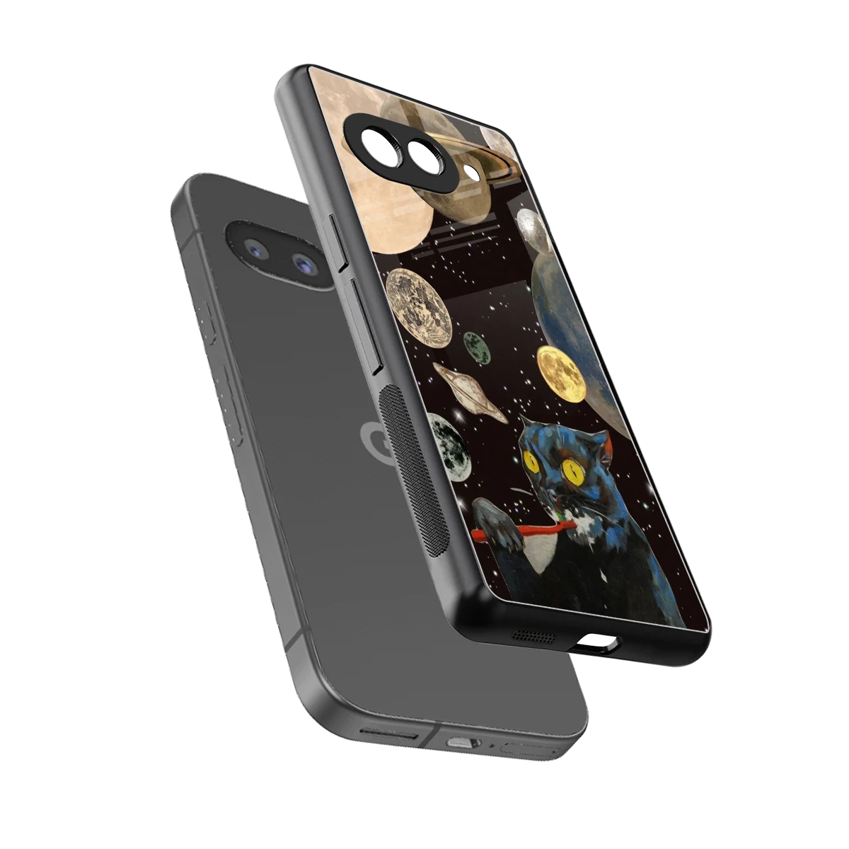Galactic Purr sleek google pixel 10a cover with tempered glass back and TPU edges