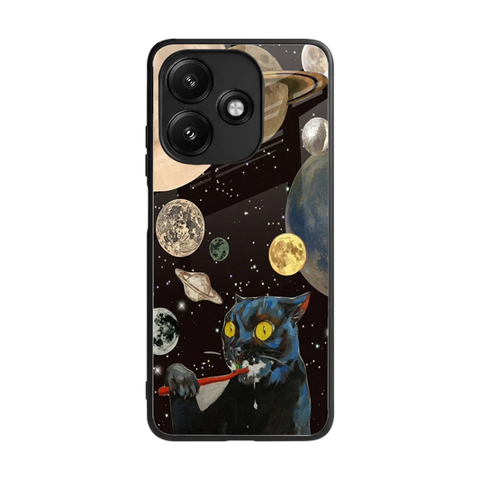 Galactic Purr back phone cover | glass case for redmi 12 5g