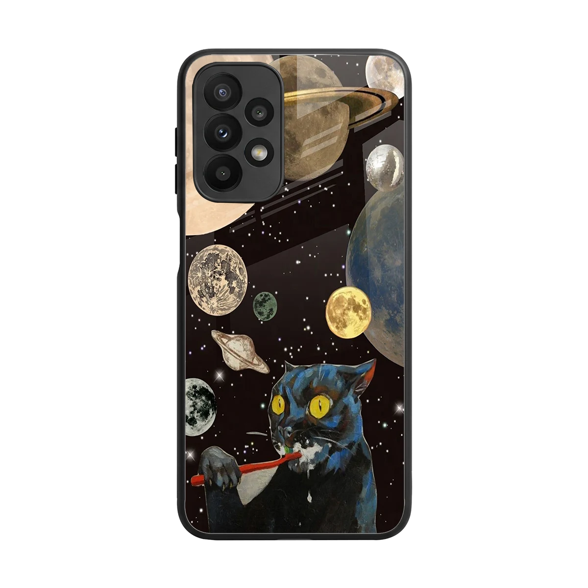 Galactic Purr back phone cover | glass case for samsung galaxy a23