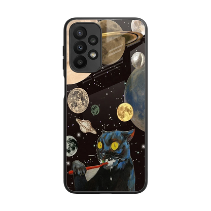 Galactic Purr back phone cover | glass case for samsung galaxy a23