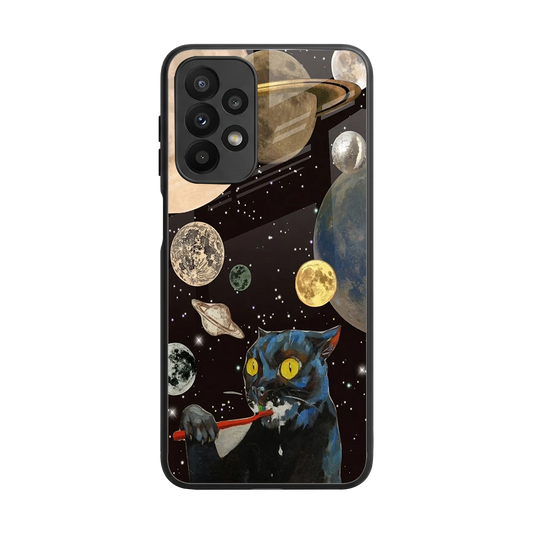 Galactic Purr back phone cover | glass case for samsung galaxy a23