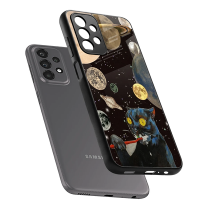 Galactic Purr sleek samsung galaxy a23 cover with tempered glass back and TPU edges