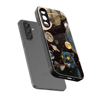 Galactic Purr sleek samsung galaxy a17 5g cover with tempered glass back and TPU edges