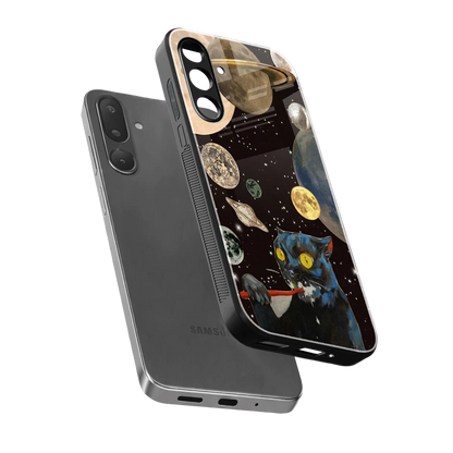 Galactic Purr sleek samsung galaxy m36 5g cover with tempered glass back and TPU edges