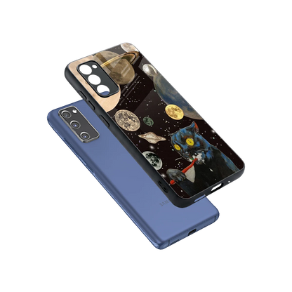 Galactic Purr sleek samsung galaxy s20 fe cover with tempered glass back and TPU edges