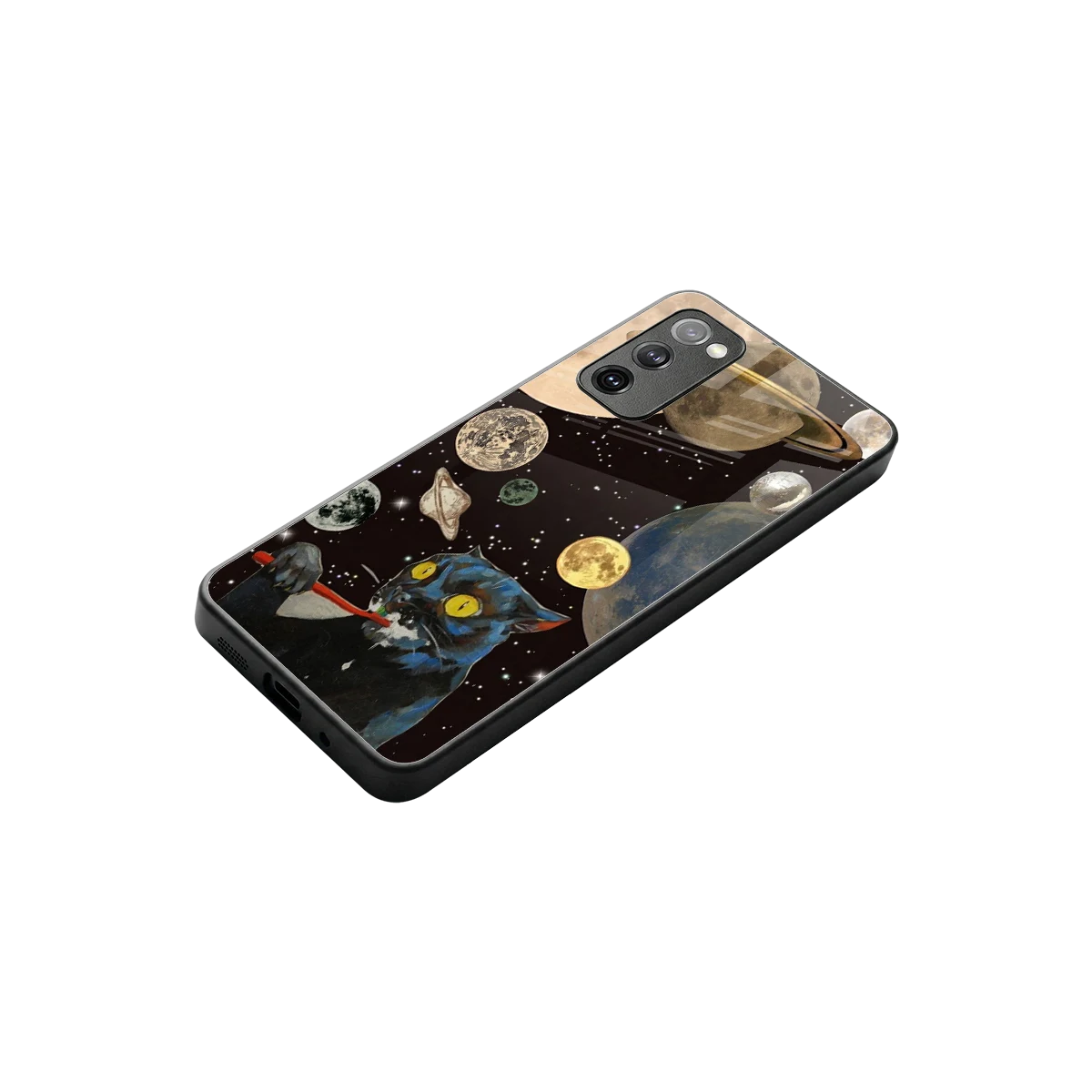 Galactic Purr stylish phone case for samsung galaxy s20 fe | glossy glass and slim fit