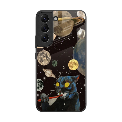 Galactic Purr back phone cover | glass case for samsung galaxy s22