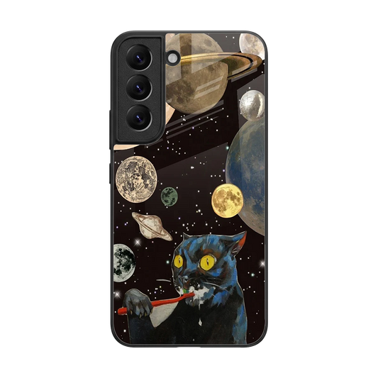 Galactic Purr back phone cover | glass case for samsung galaxy s22