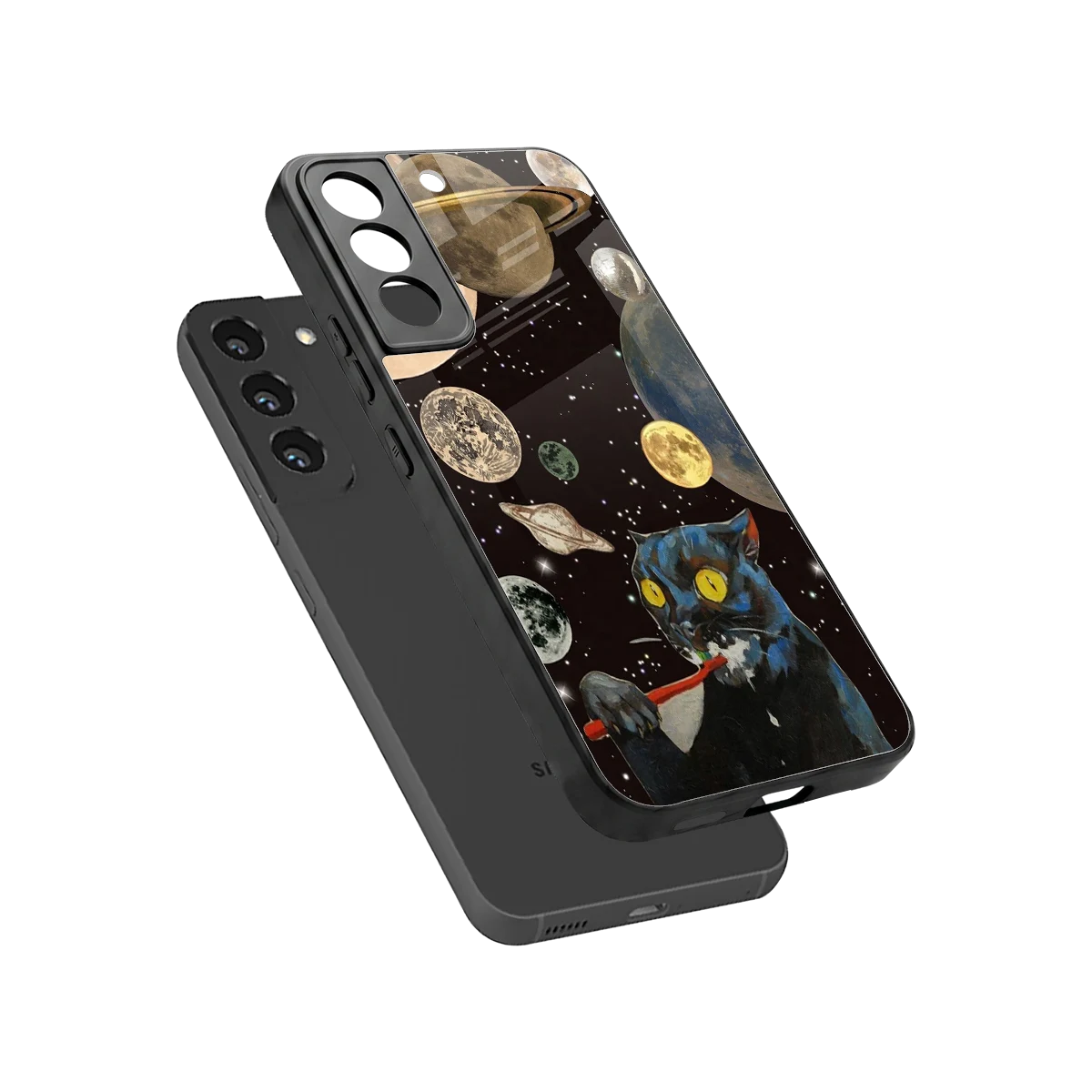 Galactic Purr sleek samsung galaxy s22 cover with tempered glass back and TPU edges