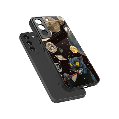 Galactic Purr sleek samsung galaxy s22 cover with tempered glass back and TPU edges