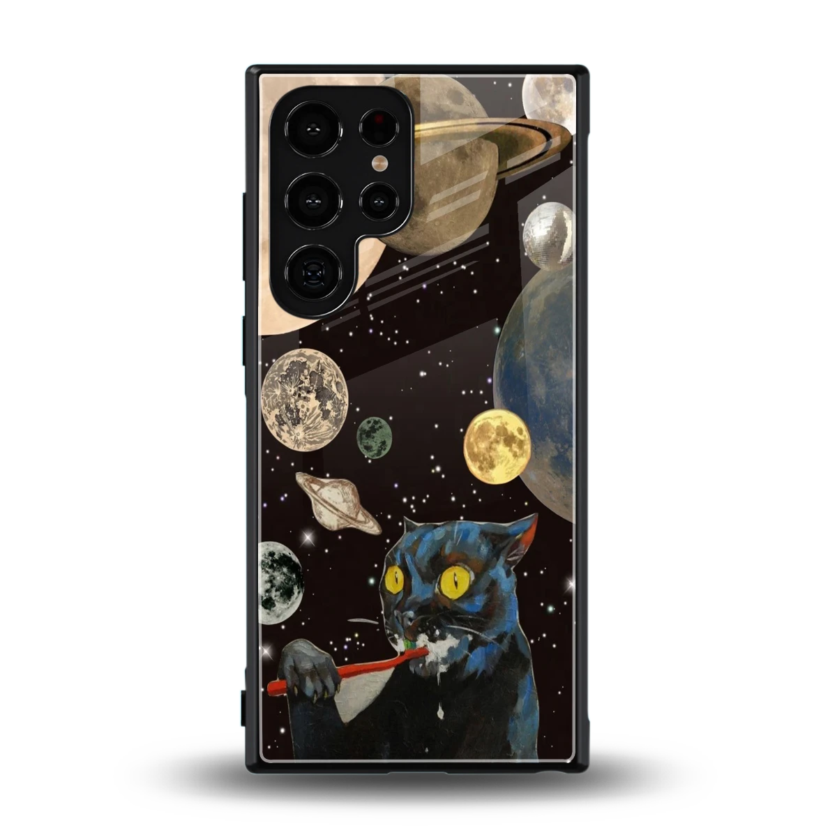 Galactic Purr back phone cover | glass case for samsung galaxy s24 ultra