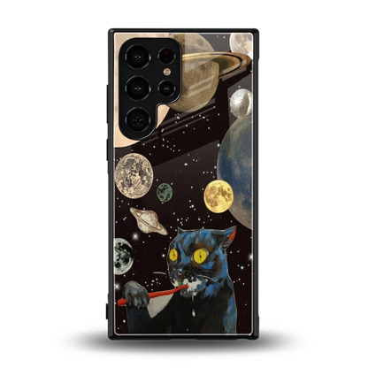 Galactic Purr back phone cover | glass case for samsung galaxy s24 ultra