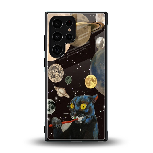 Galactic Purr back phone cover | glass case for samsung galaxy s24 ultra