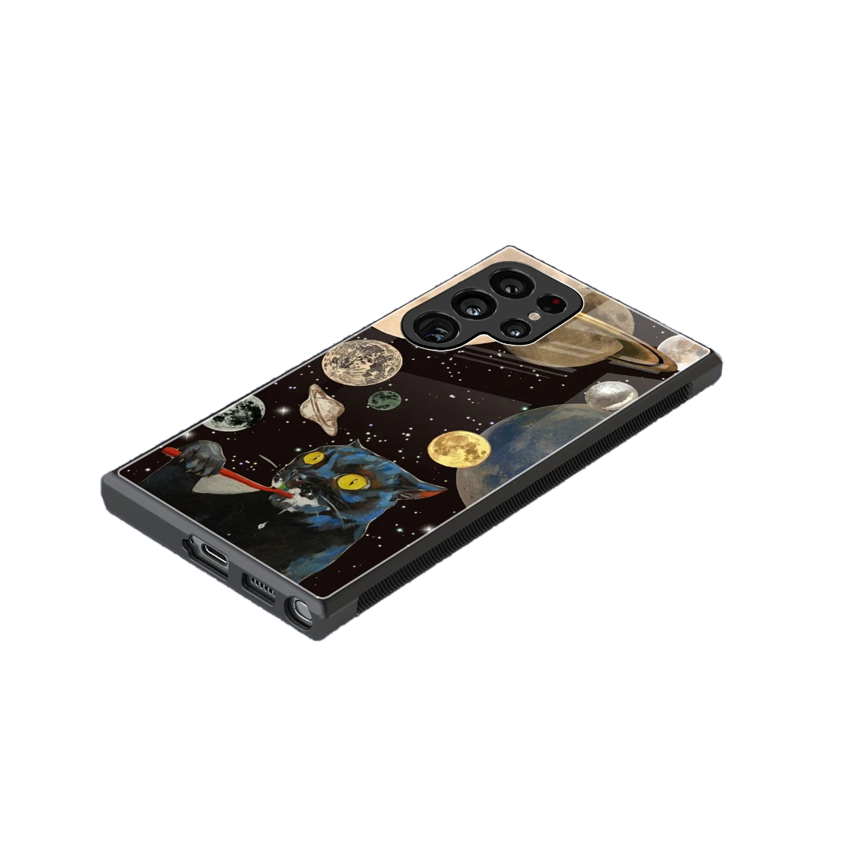 Galactic Purr stylish phone case for samsung galaxy s24 ultra | glossy glass and slim fit