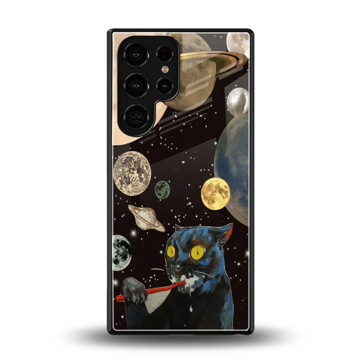 Galactic Purr back phone cover | glass case for samsung galaxy s25 ultra