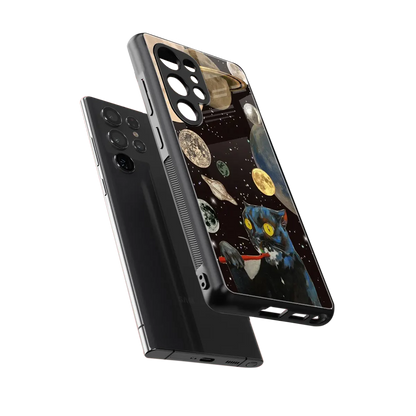 Galactic Purr sleek samsung galaxy s25 ultra cover with tempered glass back and TPU edges
