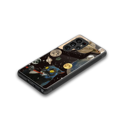 Galactic Purr stylish phone case for samsung galaxy s25 ultra | glossy glass and slim fit