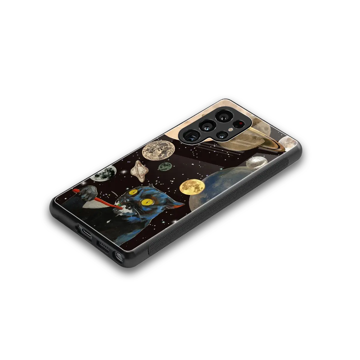 Galactic Purr stylish phone case for samsung galaxy s26 ultra | glossy glass and slim fit