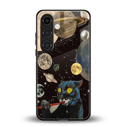 Galactic Purr back phone cover | glass case for samsung galaxy s24