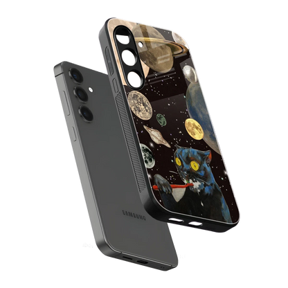 Galactic Purr sleek samsung galaxy s24 cover with tempered glass back and TPU edges