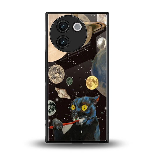 Galactic Purr back phone cover | glass case for vivo v30e