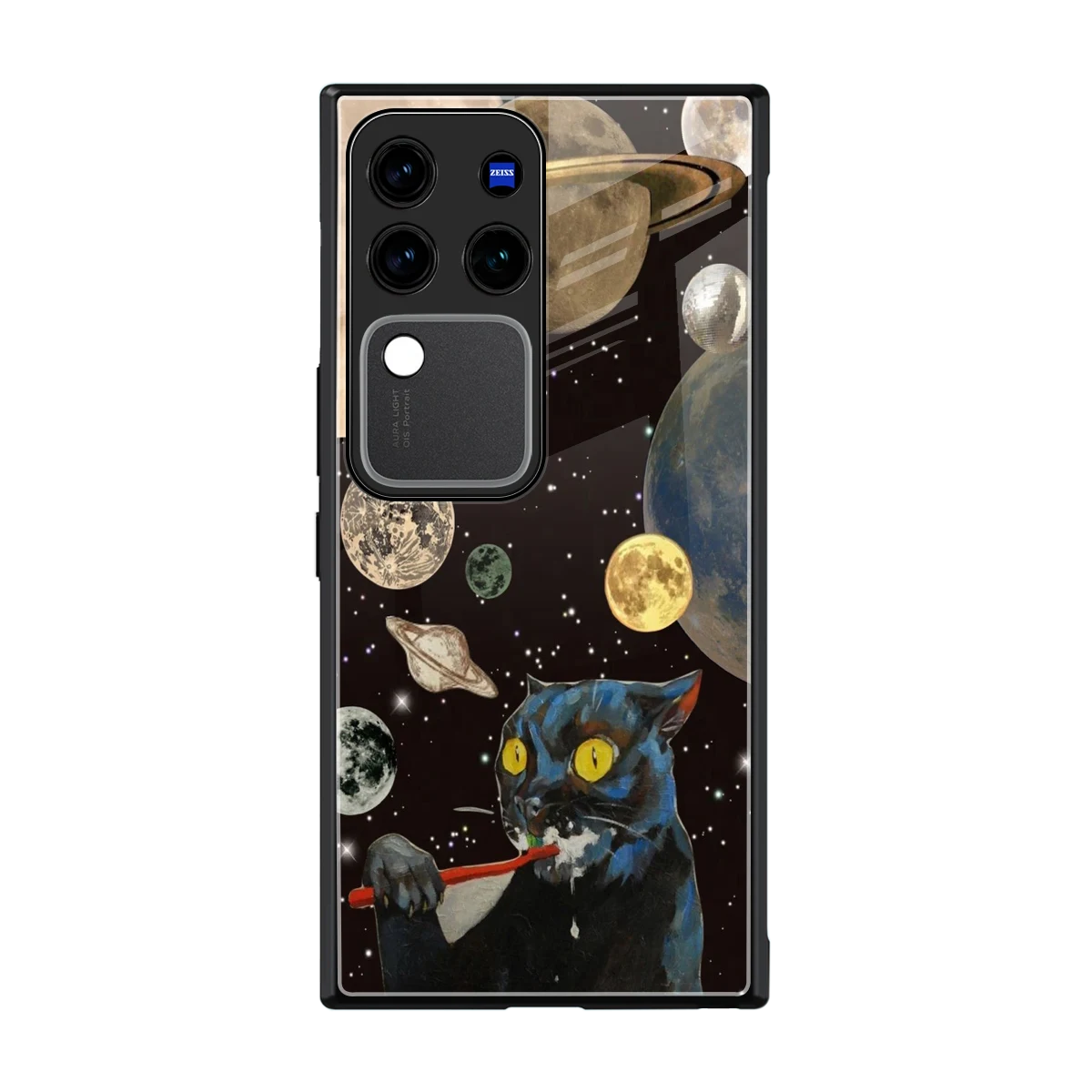 Galactic Purr back phone cover | glass case forvivo v30 pro