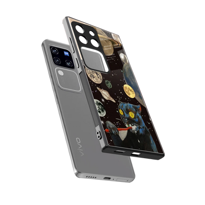 Galactic Purr sleekvivo v30 pro cover with tempered glass back and TPU edges