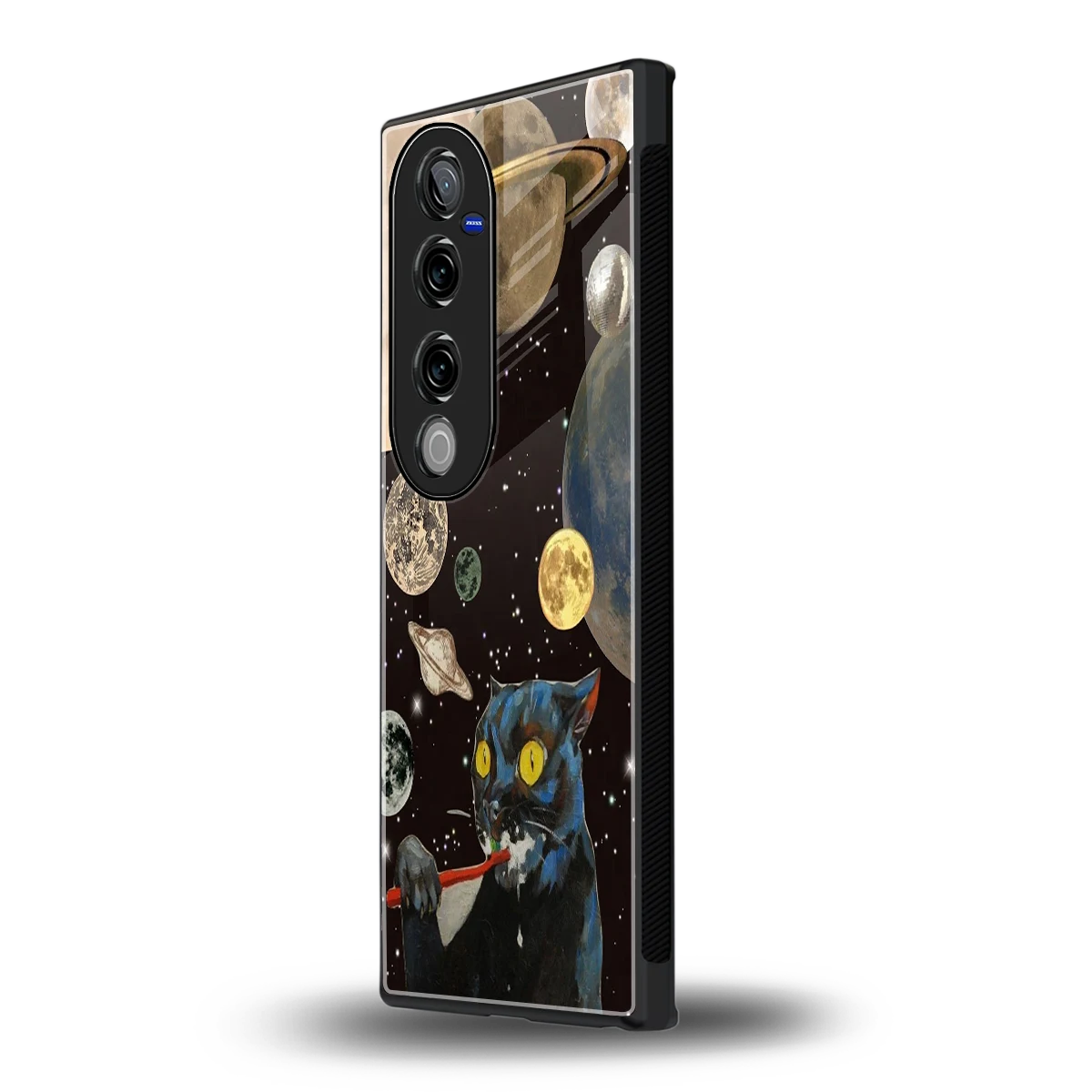 Galactic Purr vivo v40 pro mobile cover | shockproof glass phone case