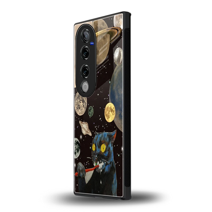 Galactic Purr vivo v40 pro mobile cover | shockproof glass phone case