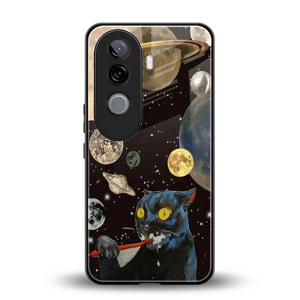 Galactic Purr back phone cover | glass case for vivo v40e