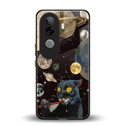 Galactic Purr back phone cover | glass case for vivo v40e