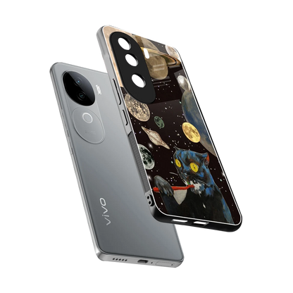 Galactic Purr sleek vivo v40e cover with tempered glass back and TPU edges