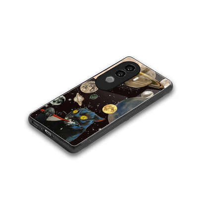 Galactic Purr stylish phone case for vivo v40e | glossy glass and slim fit