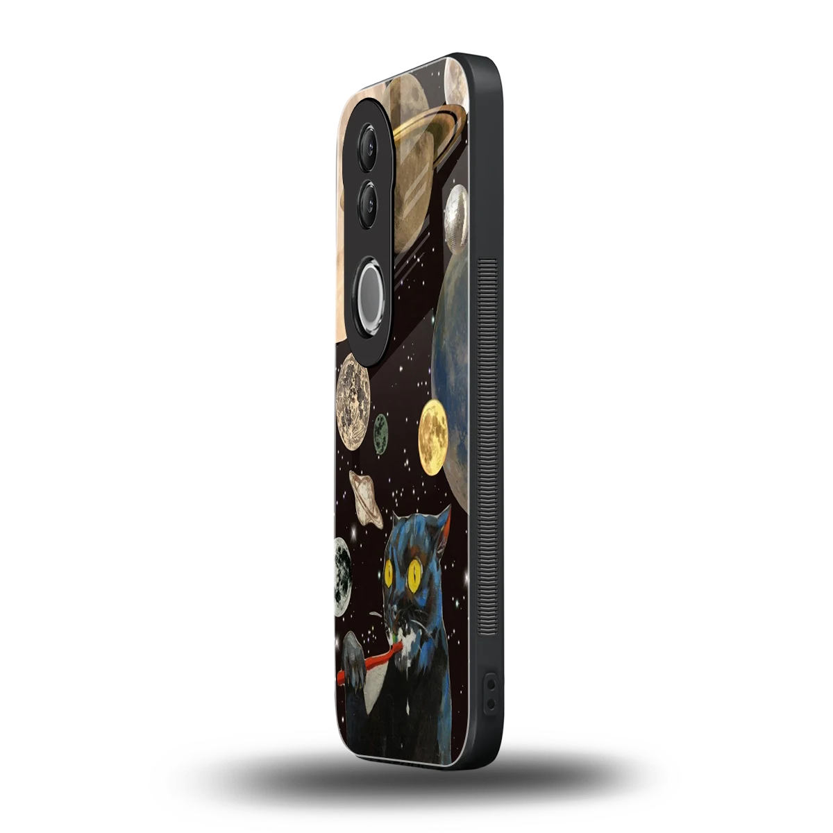 Galactic Purr vivo v50 mobile cover | shockproof glass phone case